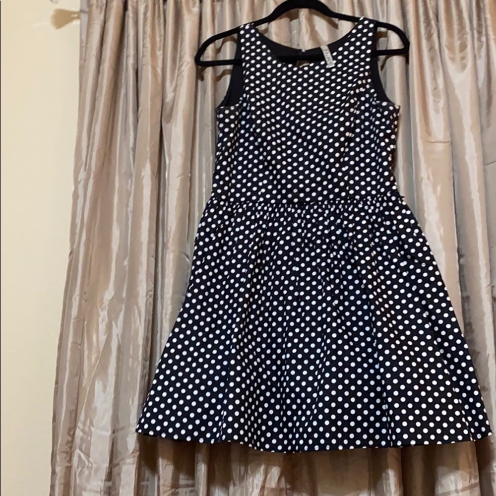 Black and white poke-a-dot dress